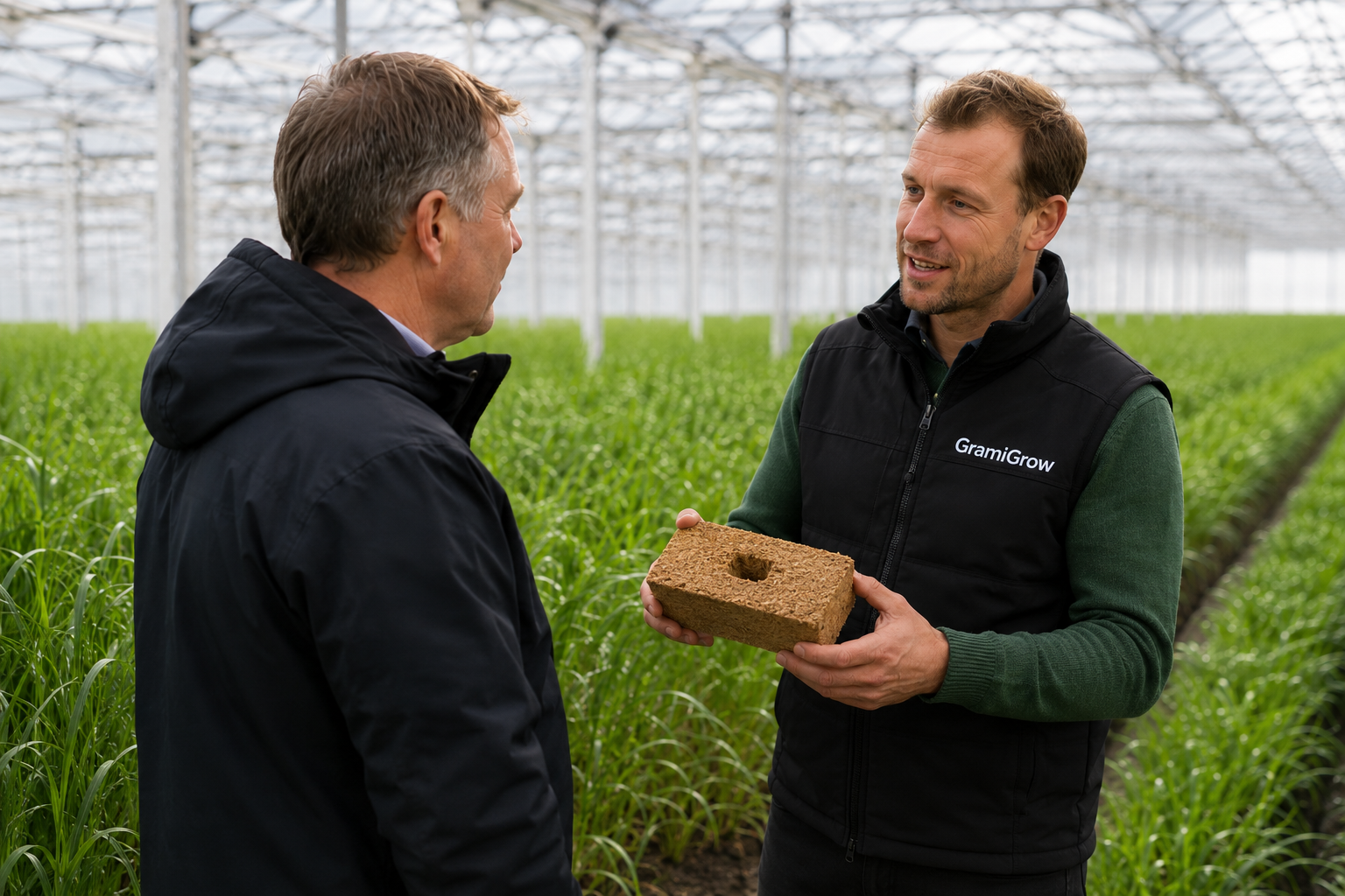 Discussing GramiGrow growing media in the greenhouse